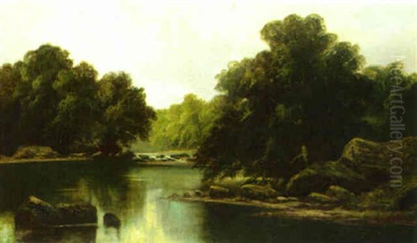 Landscape With Trees And A River - view 1
