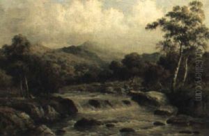 Autumn In The Llugwyvalley Above The Swallow Falls, North Wales by William Henry Mander
