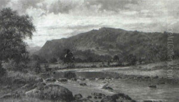 Rocky Stream With Mountains In The Distance - view 1