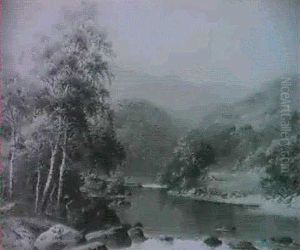 An Angler In A River Landscape An Angler In A River Landscape