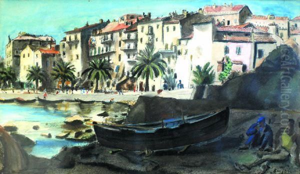 Pecheurs Devant Menton (?). - view 1