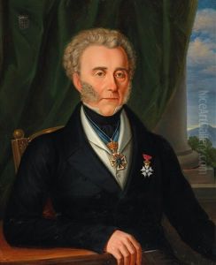 Bildnis Eines Herrn Vor Landschaftshintergrund Mit Einem Reichsrittersorden Und Brustorden