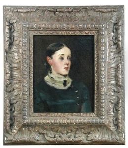 Portrait Of A Young Girl In A Black Dress With Lace Collar, Wearing A Jet Brooch And Earrings by Edouard Manet