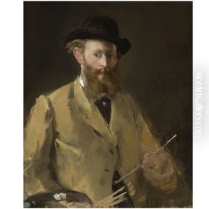 Portrait De Manet Par Lui-meme, En Buste (manet A La Palette) by Edouard Manet