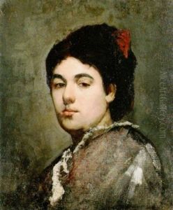 Portat Einer Dame Mit Dunklen Haaren by Edouard Manet