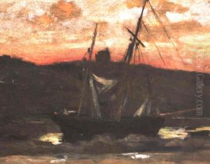 Segelboot Vor Kustenlandschaft by Edouard Manet