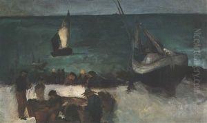 Marine A Berck: Bateaux De Peche Et Pecheurs by Edouard Manet