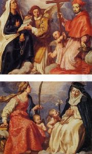 Saints Catherine Of Alexandria And Catherine Of Siena by Rutilio Manetti