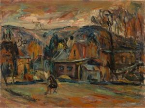 Landscape With Artist by Abram Anshelevich Manevich
