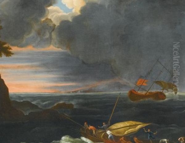 A Stormy Coastal Scene With A Shipwreck - view 1