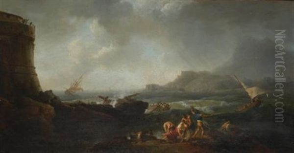 A Shipwreck In Stormy Seas - view 1