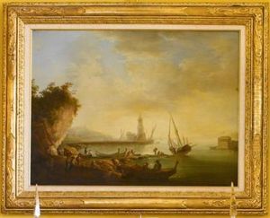 Fishermen With Boats Along The Shore