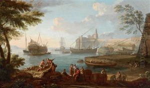Sudlicher Hafen Mit Schiffen Und Vielen Figuren
