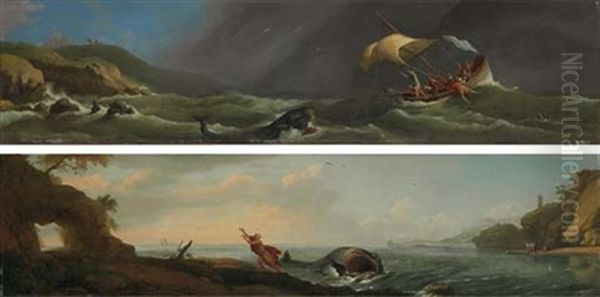 Jonah Thrown Overboard (+ Jonah Released From The Whale; Pair) - view 1