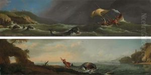 Jonah Thrown Overboard (+ Jonah Released From The Whale; Pair)