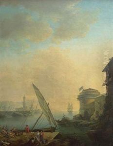 Scene De Port Mediterraneen Avec Un Marchand