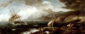 Paysage Cotier Avec Scene De Naufrage Paysage Cotier Avec Scene De Naufrage