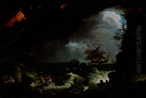 Scene De Naufrage by Adrien Manglard