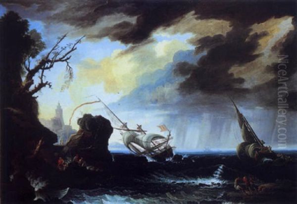 Navire Dans Une Mer Agitee - view 1