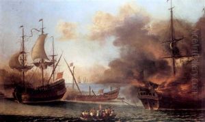 Naval Battle by Adrien Manglard