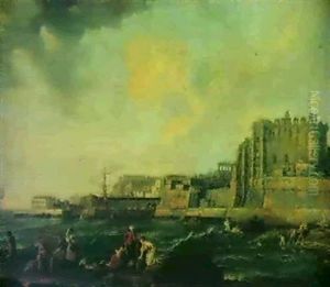 Pecheurs Dans Un Port Mediterraneen by Adrien Manglard