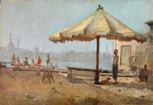 Am Goldenen Horn, Konstantinopel by Leonardo De Mango