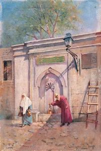 Cesme Basinda Hanimlar by Leonardo De Mango