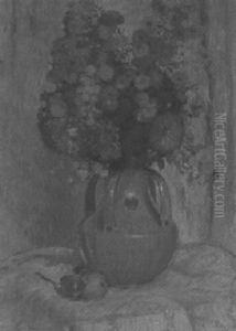 Blumenstrauss In Gruner Kanne by Burkhard Mangold