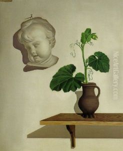 Stilleben Mit Kurbissprosse by Josef Mangold