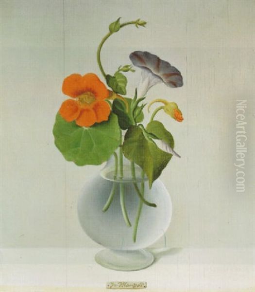 Blumenstilleben (kapuzinerkresse Und Ackerwinde In Einer Glasvase) - view 1