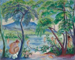 Paysage Aux Baigneuses, Colombier by Henri Charles Manguin