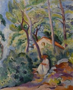 La Breste, Maison Rouge, Environs De Marseille by Henri Charles Manguin