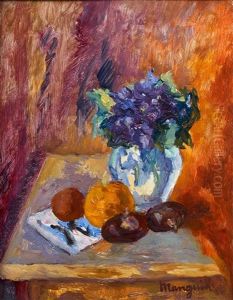 Nature Morte Au Bouquet De Violettes by Henri Charles Manguin