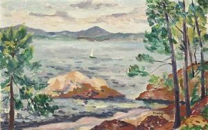 Le Golfe De Saint-tropez Depuis L'oustalet by Henri Charles Manguin