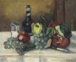 Nature Morte, Coings, Grenades Et Raisins