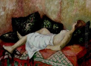 Femme Sur Un Sofa by Henri Charles Manguin