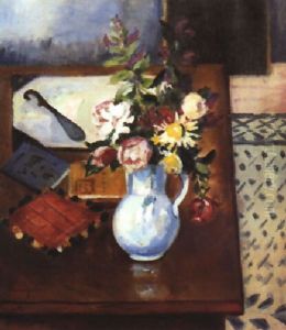 Coin De Table, Fleurs Des Champs Dans Un Vase by Henri Charles Manguin