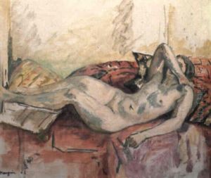 Nu Couche Au Coussin Rouge by Henri Charles Manguin