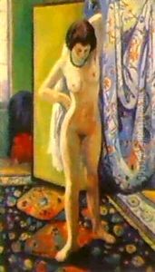 Nu Debout Au Tapis Bleu, Anita Champagne, 1908