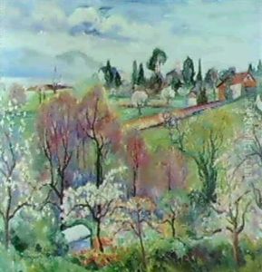 La Verger En Fleurs, Paysage Suisse Au Printemps 1916 by Henri Charles Manguin