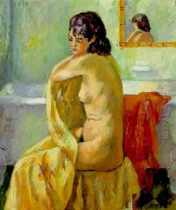 Nu Assis De Profil by Henri Charles Manguin