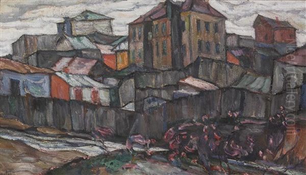 Town Under A Stormy Sky - view 1