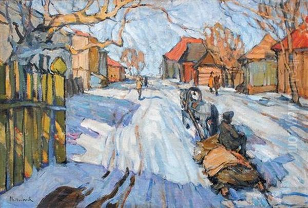 Winter In A Village by Abraham Manievich