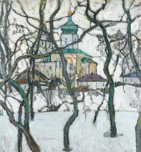Winter Scene With Church - view 1