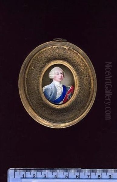 Frederick Louis, Prince Of Wales, Wearing Pale Blue Coat With White Frogging, Ermine-lined Crimson Robe, Blue Ribbon And Breast Star Of The Order Of The Garter And Powdered Wig Worn En Queue - view 1