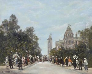 A Street Scene In Paris by Antal Berkes