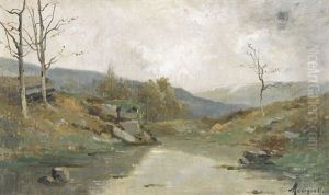 Herbstliche Bachpartie by Augustin Maniquet Barjou