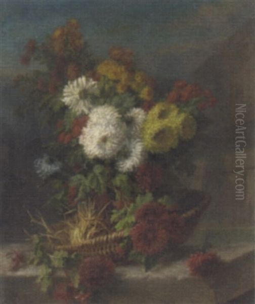 Still Life With Chrysanthemum In A Basket - view 1
