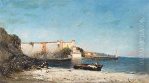 Idyllische Hafenpartie An Der Sudfranzosischen Kuste by Marius Maniquet
