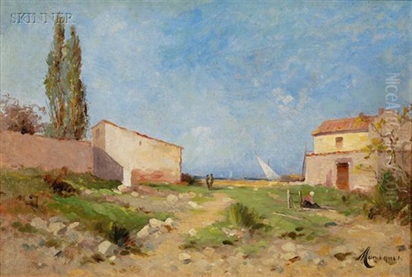 Femme Assis Dans Un Paysage - view 1
